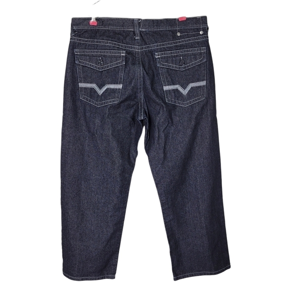 Mecca Jeans Men Size 38X34 40X29 Black Wide Leg Button Flap Pockets Vintage Y2K - Picture 1 of 9